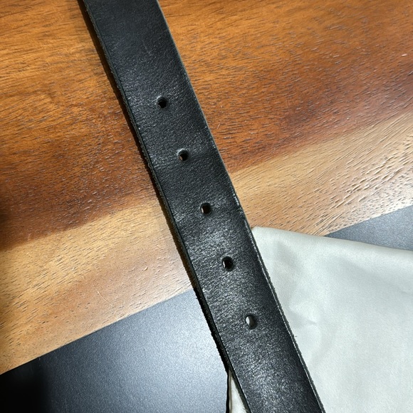 BLACK LEATHER GUCCI BELT WITH DOUBLE G BUCKLE - Picture 6 of 9